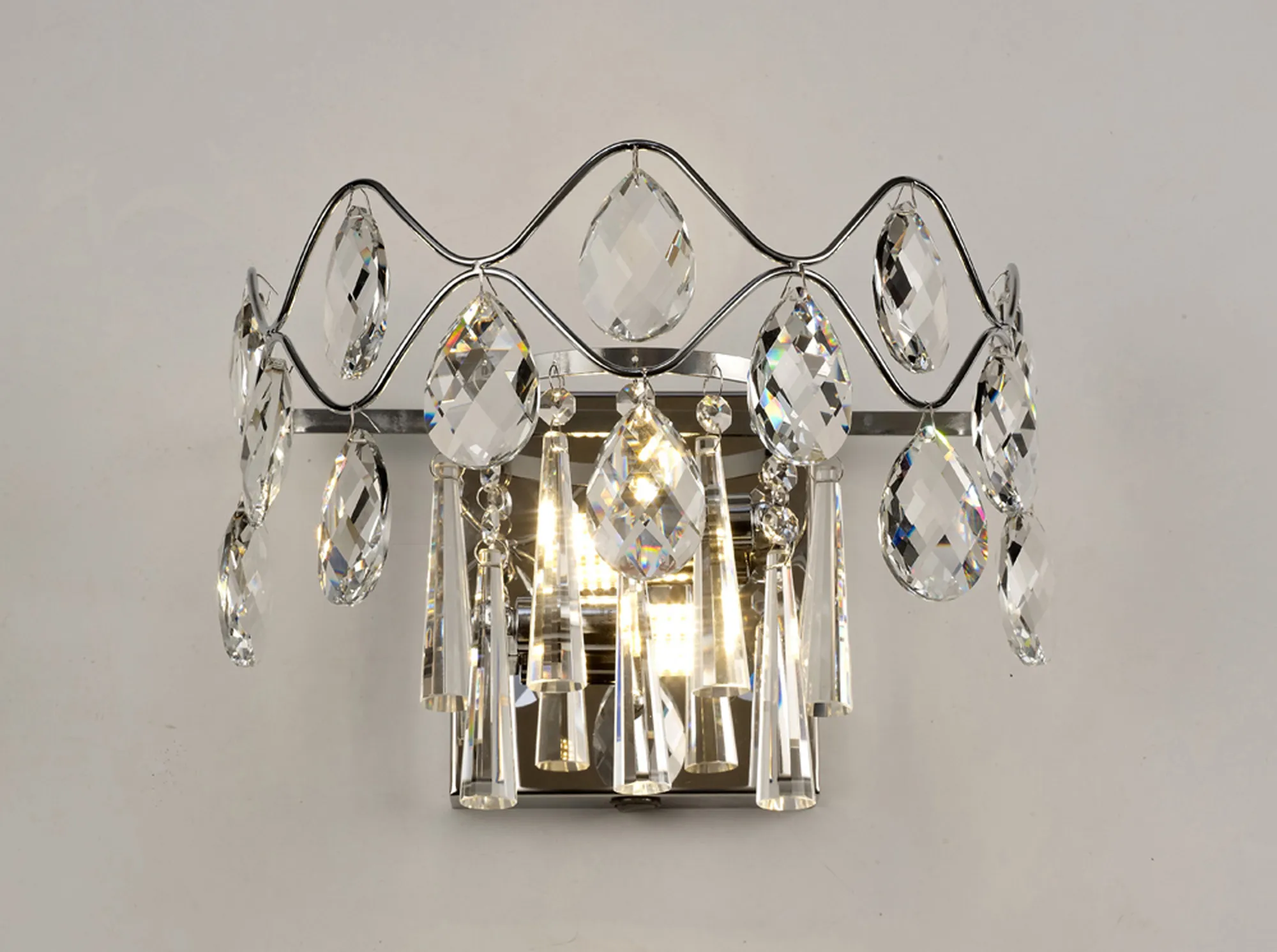 Kenzie Crystal Wall Lights Diyas Flush Crystal Wall Lights